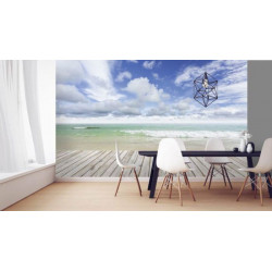 WOODEN PLANKS AND SEA Poster