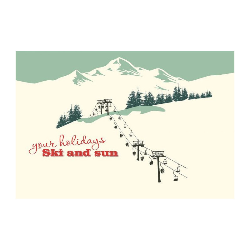 SKI LIFTS Wallpaper - Panoramic wallpaper