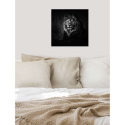 BLACK AND WHITE LION canvas print