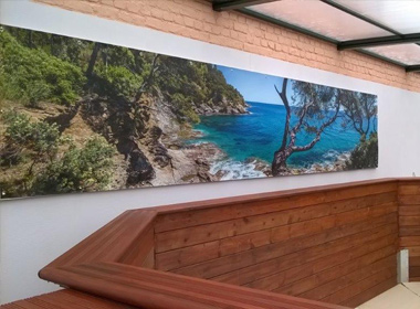 Screen under a covered shelter