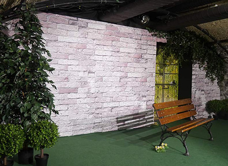 Trompe l'oeil theatrical backdrop