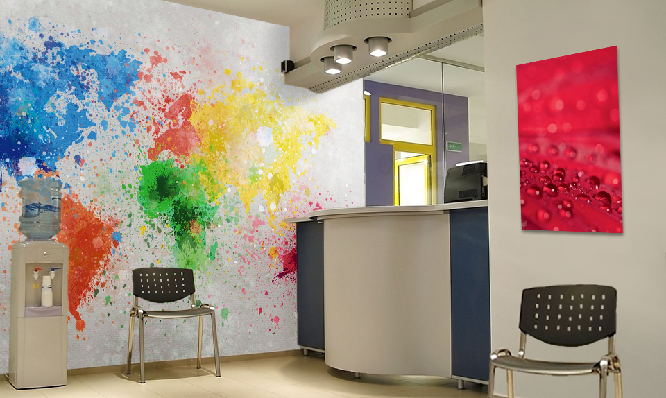 Colourful decoration of a reception hall