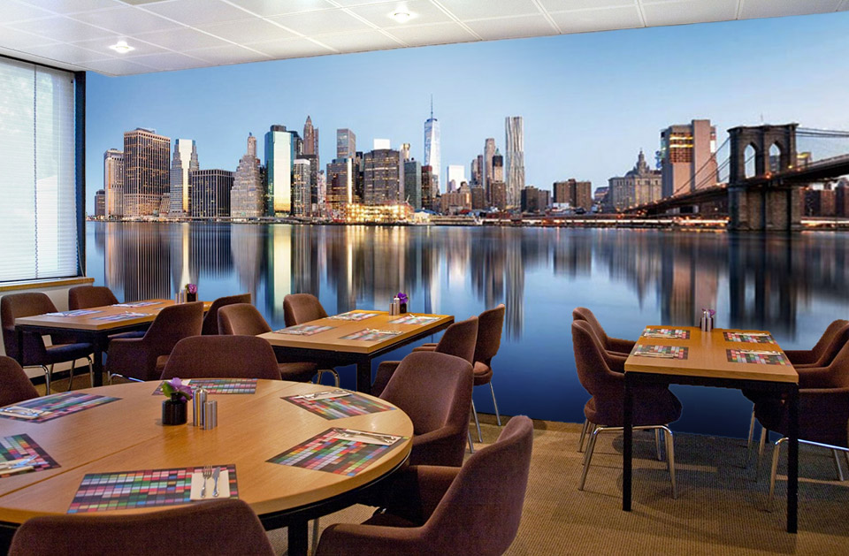 Restaurant decoration: New York wallpaper