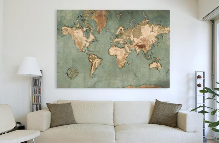 World map canvas print