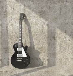 Guitar wallpaper on the wall