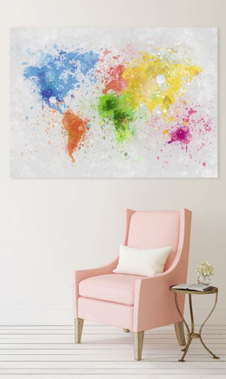 Splash the world canvas print